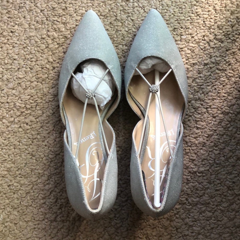 J. Renee Silver Glitter Fabric Shoes - Size 7.5